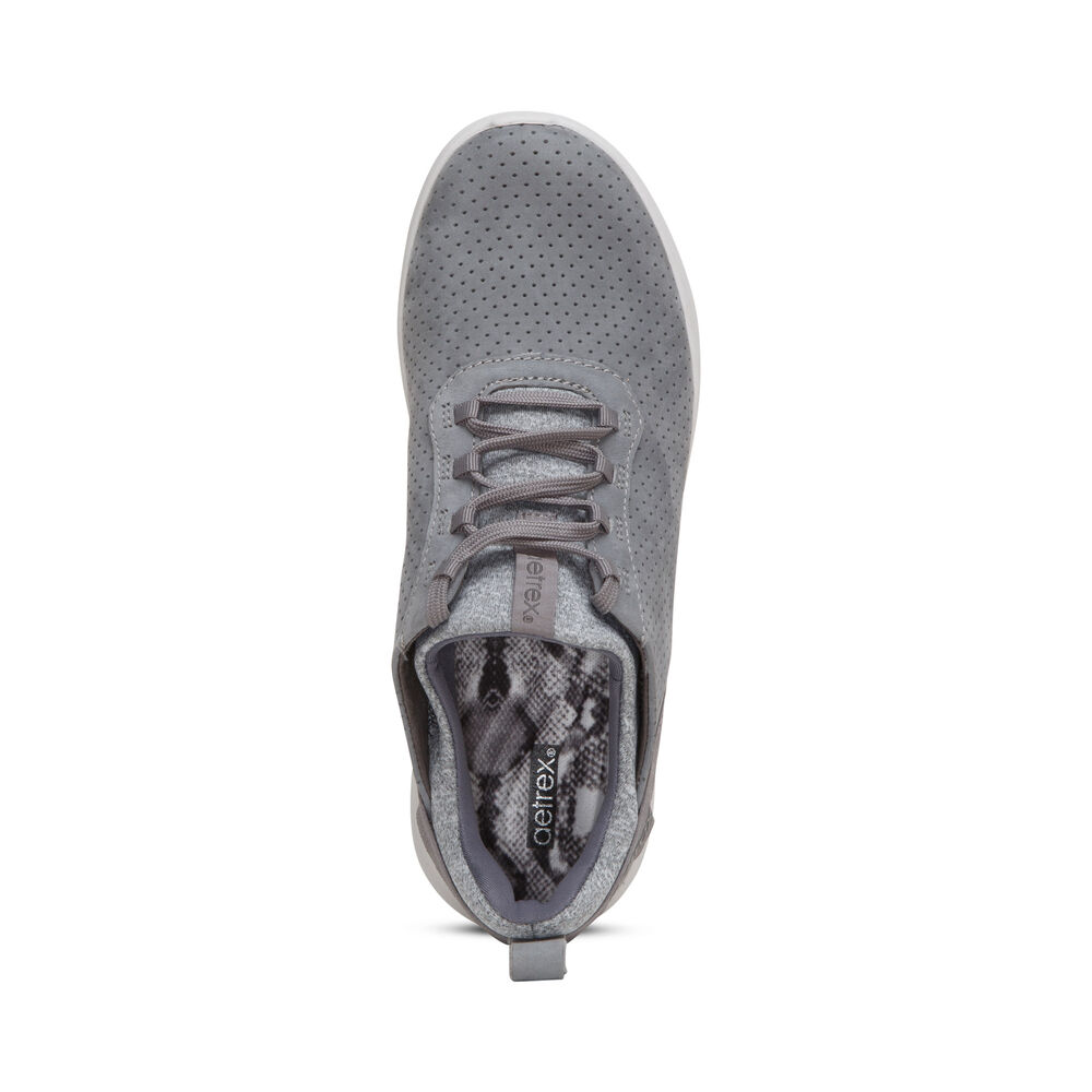 Aetrex Women's Kimmy Arch Support Sneakers - Grey | USA EHTCW64